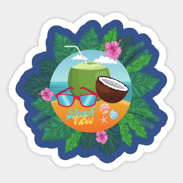 Beach vibes Sticker by Funnysart